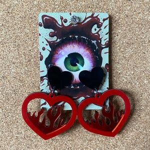 Flame Heart Earrings